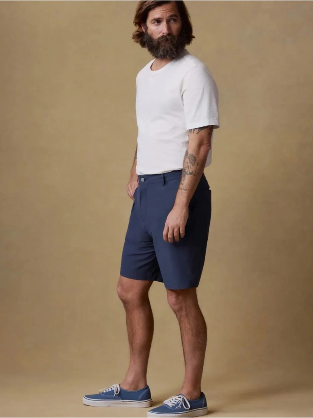 Faherty Men’s Navy All Day Flat-Front Shorts Size 35 New
